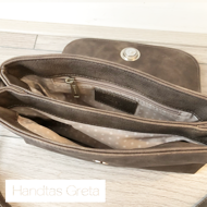 Afbeelding van Vintage anthraciet schoudertas Greta